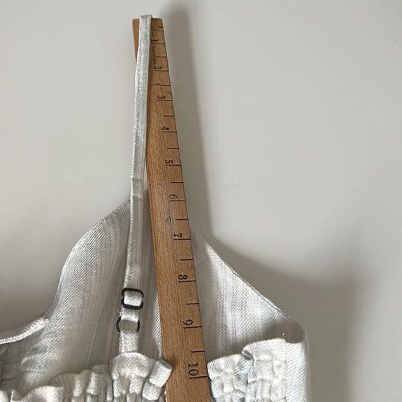 Chaser Ivory Grey Cropped Stripe Wide Leg Jumpsuit Women's Size M NWT - Picture 11 of 16